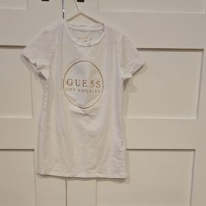 Guess Kids White and Gold Logo Tee